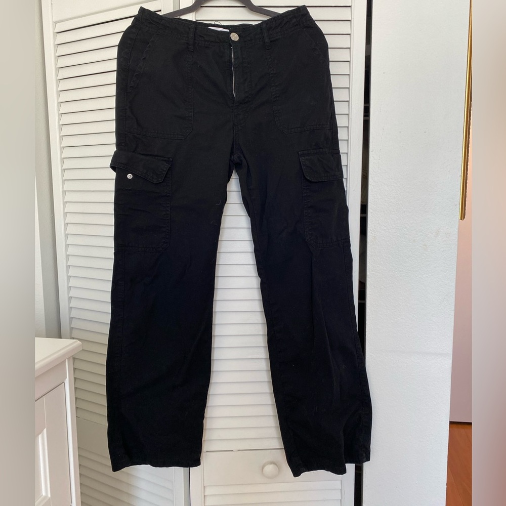 Women Black Cargo Pants Zara
